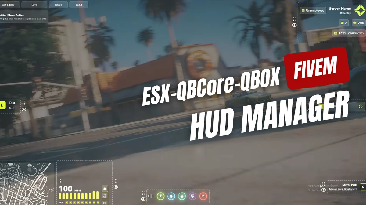 HUD Manager FiveM | Open Source (ESX / QBCore / QBOX) | Custom UI System